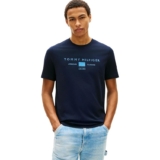 Tommy Hilfiger Camiseta de Manga Corta Hombre Brand Love Mono Stack de algodón