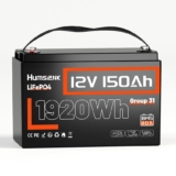Humsienk Batería Litio 12V 150Ah,Bateria LiFepo4,BMS Inteligente de 110A,4.000–15.000