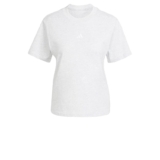 adidas Mujer Essentials Small Logo Cotton Shirt, Light Grey Heather/White