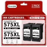 Greenjob 575XL Negro PG-575XL Negro Cartuchos de Tinta Compatible para Tinta Canon 575 XL Negro PG