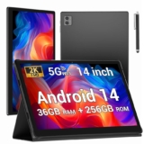 BEYNIVAN Tablet 14 Pulgadas con 4G LTE y 5G WiFi,11580mAh y 20W,36GB RAM+256GB ROM/2000