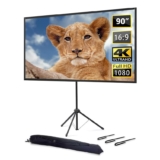 Pantalla de Proyector con Trípode, Pantalla de Proyector Portátil de 90 Pulgadas