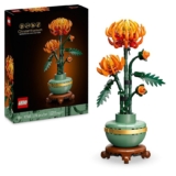 LEGO Botanicals Crisantemo Adorno de Flores Artificiales – Decoración Floral para