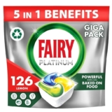 Fairy Platinum Cápsulas Lavavajillas Para Máquina Limón, 126 Cápsulas