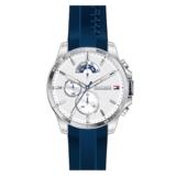 Tommy Hilfiger Reloj Analógico Multifuncional de Cuarzo para Hombres con Correa de Silicona