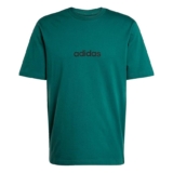adidas Hombre Essentials Linear Single Jersey Shirt, Collegiate Green/Black