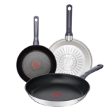 Tefal Daily Cook – Juego de 3 Sartenes 24/26/30 cm, Acero inoxidable