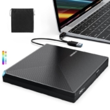 ORIGBELIE Grabadora DVD Externa, USB 3.0 Tipo C Delgado CD/DVD +/
