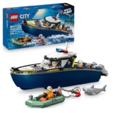 LEGO City Persecución en Barco de Policía – Juego Policial con 2 Barcos de Juguete