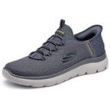 Skechers Hombre Summits High Range Slip-In ENTRENADOR, Charcoal Mesh/Trim