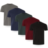 FM London Pack de 3/5 Camisetas Ricas en Algodón para Hombre, Entalladas