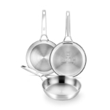 BRA Signature | Set 3 Sartenes 20-24-26 cm, Acero Inoxidable 18/10