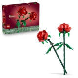 LEGO Botanicals Rosas – Flores Artificiales Rojas Compatible con Ramos