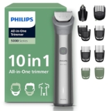 Philips Recortadora todo en uno de 10 en 1 Serie 5000 – Afeitadora y cortapelos hombre para rostro