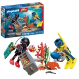PLAYMOBIL | City Action | Buzo policía con Tesoro | 2 Figuras + Moto submarina y Criaturas