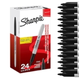 Sharpie rotuladores permanentes | punta fina | color negro | paquete de 24 marcadores