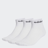 adidas Unisex niños Think Linear Ankle Socks 3 Pairs, White / Black