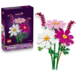 LEGO Botanicals Flores de Cosmos – Ramo de 3 Flores Artificiales de Colores y 2 Plantas