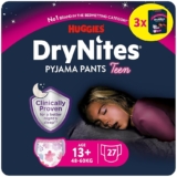 Huggies DryNites – Pañales de noche para enuresis, para niñas de 13 a 17 años (48)