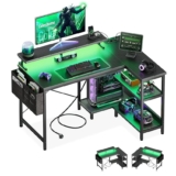 Coleshome Escritorio Gaming con LED, 100x80cm