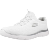 Skechers Mujer Summits Artistry Chic Zapatillas, White Mesh/Silver & Gray Trim
