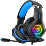 Ozeino Cascos Gaming, Auriculares Gaming con Micrófono Rotatorio