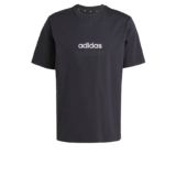 adidas Hombre Essentials Linear Single Jersey Shirt, Black/White