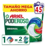 Ariel Pods PODEROSO Detergente lavadora capsulas | 45 Lavados | Original | POD GRANDE
