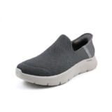 Skechers Hombre Go Walk Flex No Hands Slip-In ENTRENADOR, Dark Grey Textile