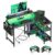 Coleshome Escritorio Gaming con LED, 100x80cm Escritorio Esquinero con Estanteria Reversibles