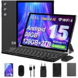 Tablet 10 Pulgadas Android 15 con Gemini AI, 30GB RAM + 128GB ROM Ampliable 2TB